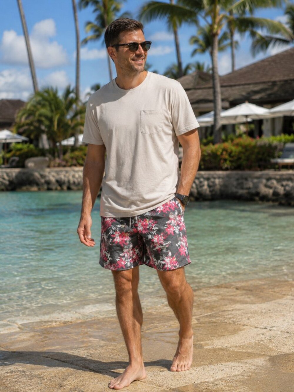 Sunrise Kingdom Elastic Waist Shorts